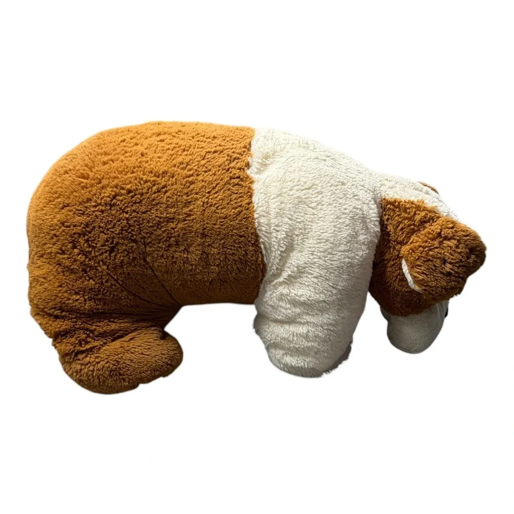 Pillow Chums by Kellytoy Bulldog Plush 2-in-1 Stuffed Animal Pillow Brown White